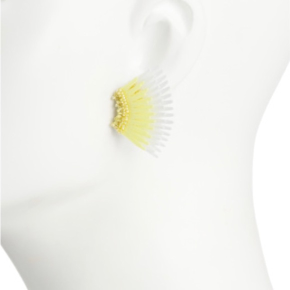 Mignonne Gavigan Mini Madeline Yellow and White Earrings NWT - Picture 2 of 4